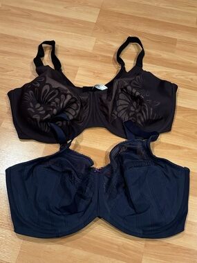 Bali and Lilyette Black Full Coverage Underwire Bras- 42DDD